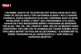 Tele 1 Ekran Karartma Cezası