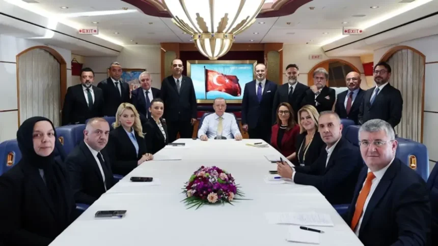 Erdoğan körfez Dönüşü Gazeteciler